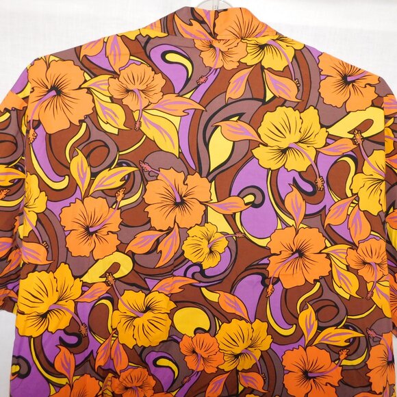 VTG alohaland hallelujah hawaiian shirts Mens 6XT hybiscus Flowers Orange yellow - Picture 9 of 10